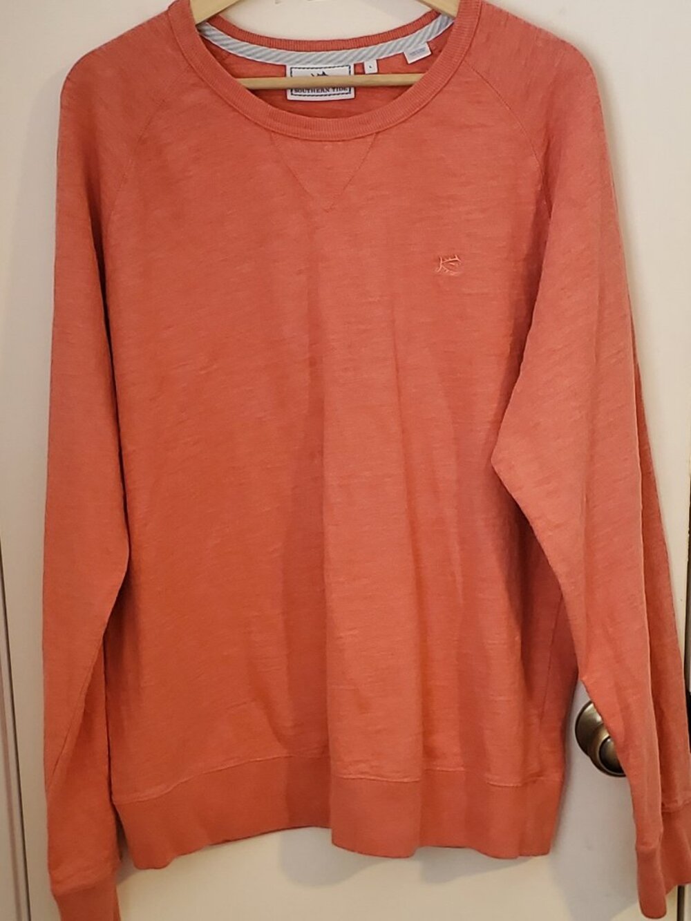Southern Tide Heathered Corral Crewneck Sweatshirt Men's Size L